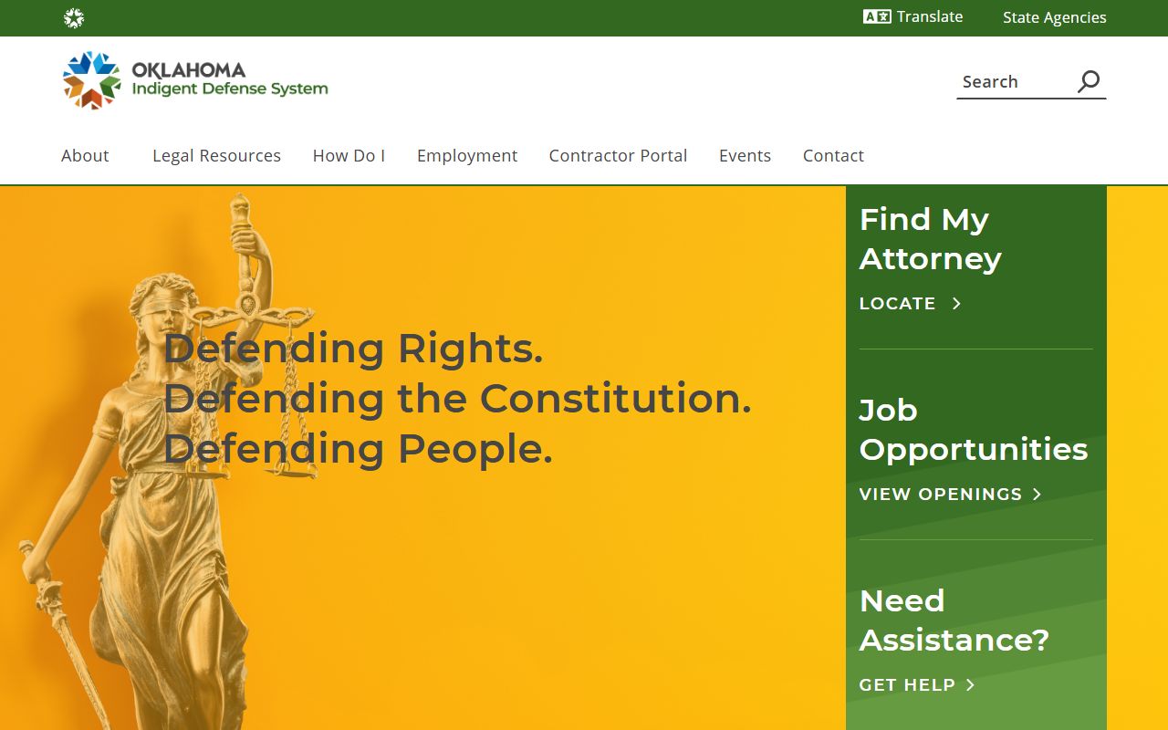 Coal County probate records and the Oklahoma Indigent Defense System page